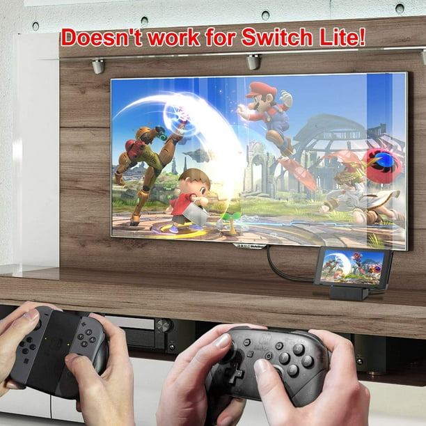 Remplacement pour Nintendo Switch Dock, station d'accueil pour commutateur  portable, adaptateur TV HDMI Base de berceau réglable multi-angle pour  Nintendo Switch avec entrée d'alimentation USB C 