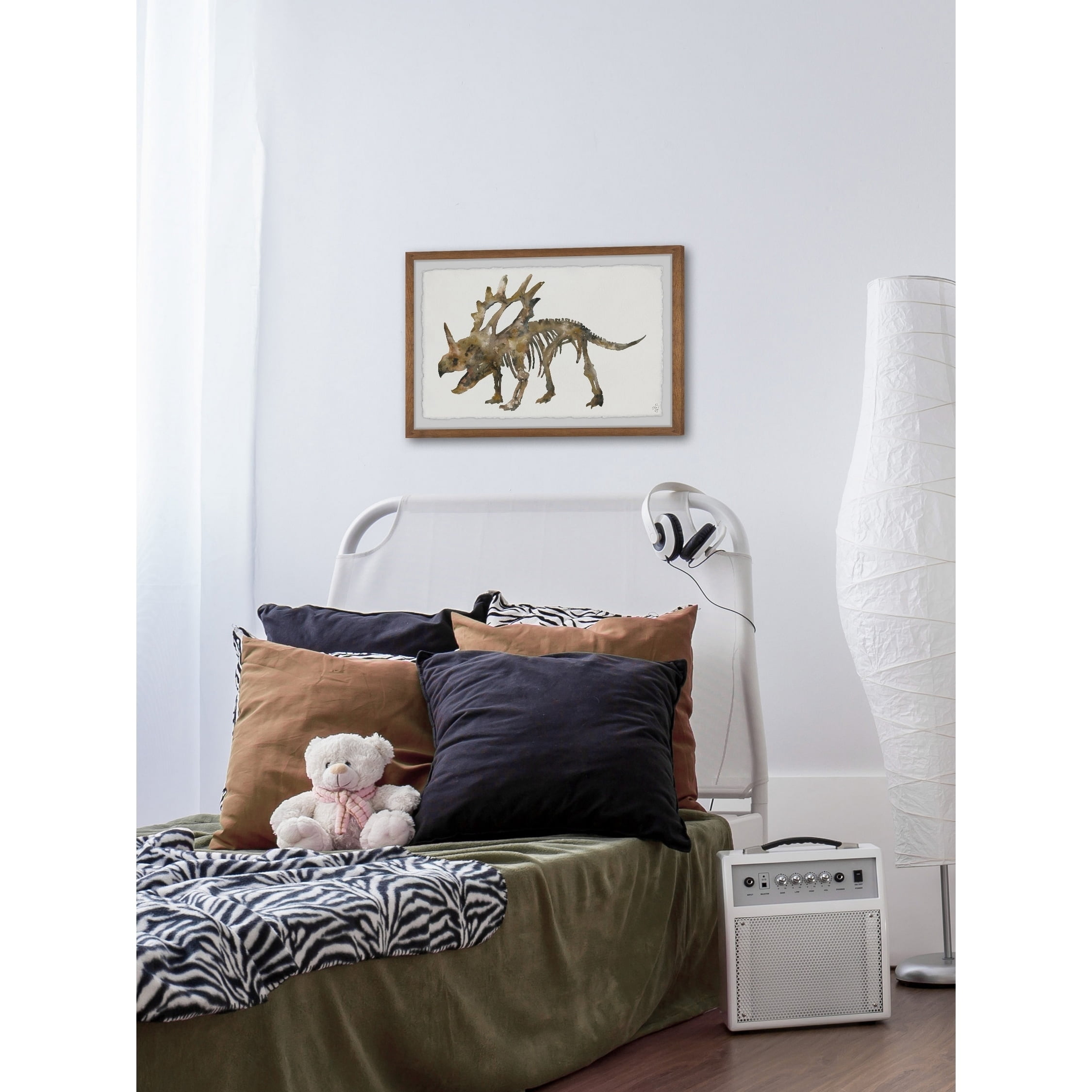 Marmont Hill Styracosaurus Skeleton Framed Wall Art, 36.00" x 1.50"
