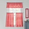 thumbnail image 3 of The Pioneer Woman Gingham Curtain Tier Pair and Valance Set, 3-Piece, 60" W x 36" L, Red, 3 of 6