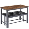 thumbnail image 6 of Bar Table with 2 Dining Benches, Kitchen Table Counter with Chairs, Industrial for Kitchen Breakfast Table, Living Room, Party Room, Brown and Black,43.3″L x 23.6″W x 29.9″H, 6 of 7