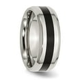 thumbnail image 4 of Chisel Stainless Steel Polished Black Enamel 8mm Beveled Edge Band, 4 of 7