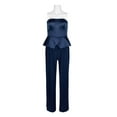 thumbnail image 4 of Adrianna Papell Strapless Popover Zipper Back Satin Stretch Crepe Jumpsuit-LIGHT NAVY / 4, 4 of 4
