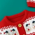 thumbnail image 4 of Christmas Baby Sweater Hat Two-piece Knitted Newborn Cardigan Cute Cartoon Elk Infant Xmas Clothing Set Long Sleeve Winter, 4 of 6