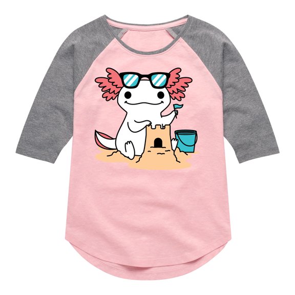 Instant Message - Sun, Fun, & Sandcastles - Toddler & Youth Girls Raglan Graphic T-Shirt