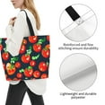 thumbnail image 4 of Bingfone Canvas Tote Bag For Women With Inner Pocket Aesthetic Cute Shopping Tote Bags Reusable Grocery Bags-Tomatoes, 4 of 9