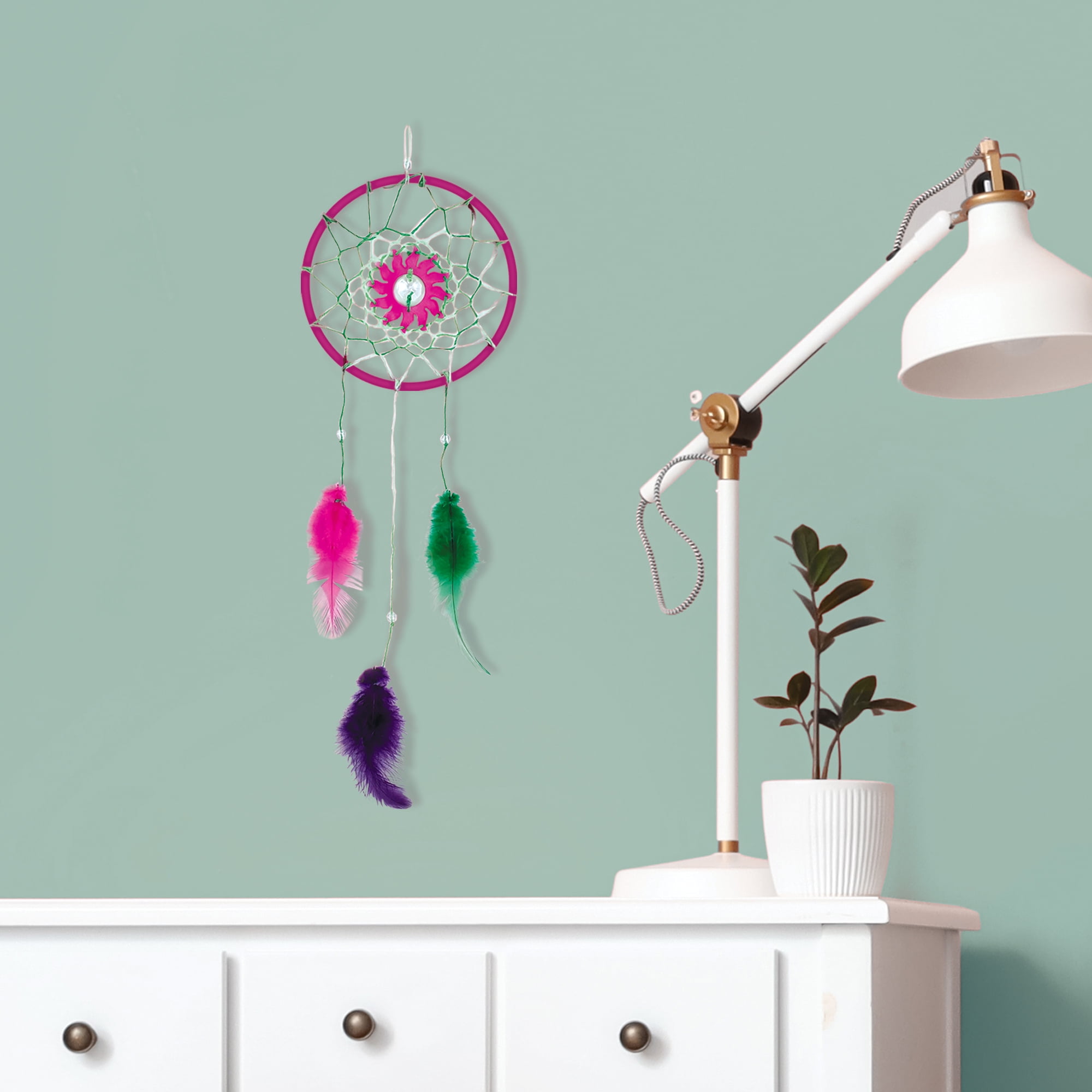 Hello Hobby Create Your Own Multi-Color Mini Dream Catcher Decoration, Child Craft Kit