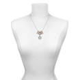 thumbnail image 3 of Delight Jewelry Two-tone Large Daisy with Peace Sign Multi-Colored Crystal Mom Charm Necklace, 3 of 5