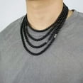 thumbnail image 3 of QQTDFG Hip Hop 925Sterling Silver 6mm Black Pearl Beads Chains Necklace For Men Women -24", 3 of 9
