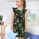 thumbnail image 4 of Fotbe Chamomile Vestido de Dormir para Niñas de 3 a 10 Años, Mangas Cortas, Estilo Princesa, Pijama Camisón con Mangas Voladas-X-Large, 4 of 6