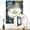 thumbnail image 3 of Designart "Abstracted Realms in Blue and Yellow I" Abstract Mirror Wall Decor - Modern Blue Abstract Hallway Wall Mirror Art - 40" x 30" Inch, 3 of 5