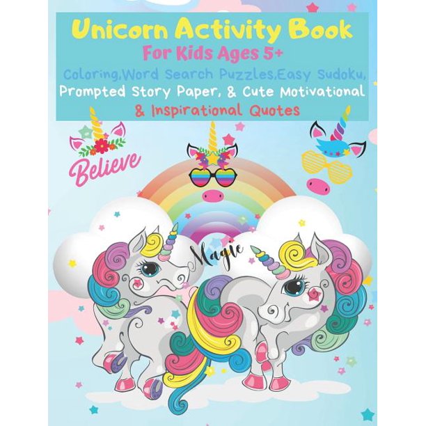 first thought publishing co unicorn activity book coloring word