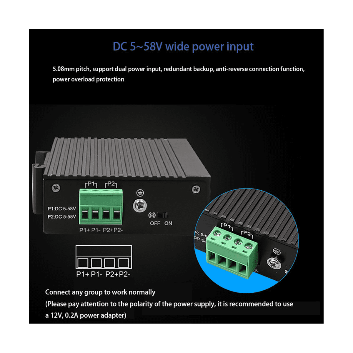 1 x Industrial network switch-Black