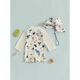 thumbnail image 6 of Loicainy Baby Toddler Boys Long Sleeve Swimwear 3 6 12 18 24 Months 2T 3T Casual Marine Animal Print Zipper Rash Guard Swimsuit and Hat Beachwear Bathing Suit, 6 of 9