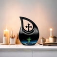 thumbnail image 6 of MUKTIVE Cremation Urns for Women & Men (1 Large 10 ", 4 Keepsake 3 "), Religious Black Combo Sets Urns for Human Ashes, Mountain Urn for Adult Male & Female, Cremation Containers With Velvet Bag, 6 of 7