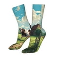 thumbnail image 5 of Goofa Prairie Pasture Cow for 16in Socks, Funny Novelty Crazy Design Cotton Socks Sports Socks Knee High Socks For Men, Women,1Pairs - Gift For Working Friends, 5 of 7