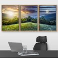 thumbnail image 2 of wall26 - 3 Piece Framed Canvas Wall Art - Trees on Hillside of Mountain Range with Coniferous Forest and Flowers on Meadow - Modern Home Art Stretched and Framed Ready to Hang - 16"x24"x3 N, 2 of 5