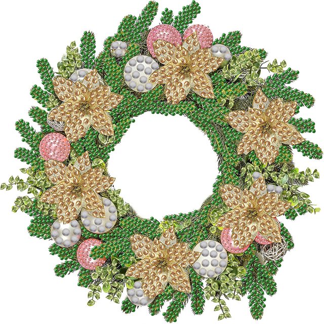 5D DIY Taladro en Forma Especial Parcial Corona Navidad 30x30cm
