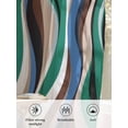 thumbnail image 6 of Sheer Curtains 54 Inch Length, Green Blue Brown Moire Semi Sheer Curtains Light Filtering Window Treatment, Modern Abstract Art Privacy Voile Drapes for Living Room Bedroom 52x54 Inch, 6 of 7