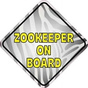 5in x 5in Zebra Print Zookeeper on Board Vinyl Sticker
