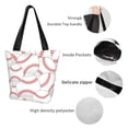 thumbnail image 6 of Easygdp Baseballs Stylish Canvas Handbag Shoulder Tote Bag, Shopping Bag with Zip, Suitable for Buying Groceries, Office, Fitness, 6 of 9
