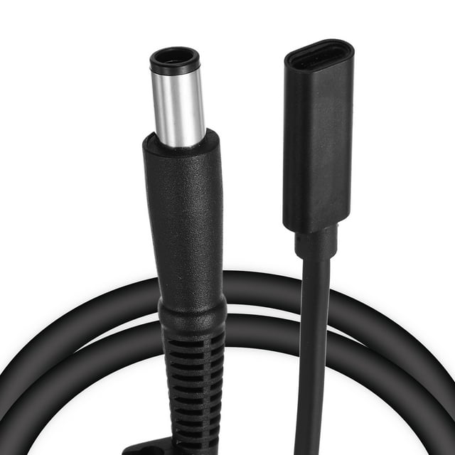 0.5FT USB C to DC PD Power Fast Charging Cable, 7.4mmx5mm 65W/18V-20V DC Power Cable, Type C Input 3.25A Adapter Jack Converter for Router, Camera, TV Box, Desk Lamp(Black)