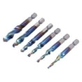 6Pcs/Set Blue Spiral Tap Drill Bit Kit High Speed Steel Drilling