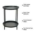thumbnail image 5 of Grand Patio Indoor & Outdoor Side Table 2-Tier, Weather-Resistant Steel Round End Table for Porch, Poolside, Bedroom, Living Room, Black, 5 of 8