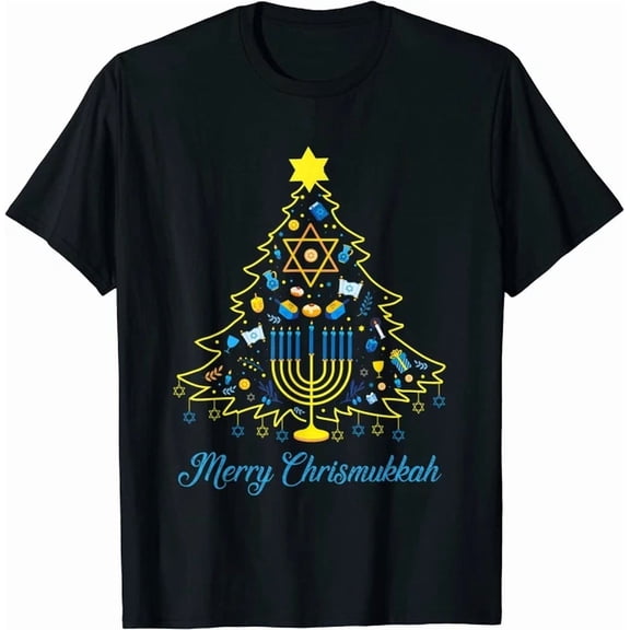 Hot Trending Kiraa Tee With Merry Chrismukkah Tree Hanukkah 2022 Unisex S-5Xl T-Shirt