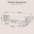 thumbnail image 3 of SinCiDo Modern Coffee Table with Storage Shelf, 2-Tier Wooden Rectangular Minimalist Center Table, Curved Profile Design for Living Room, Office, White, 3 of 7