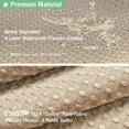 thumbnail image 3 of Cortina de ducha de tela beige, cortinas de ducha de tela resistente con textura tipo gofre para baño, juego de cortinas de baño con peso de lujo para spa de hotel con 12 ganchos de plástico, 71 x 71, 3 of 7