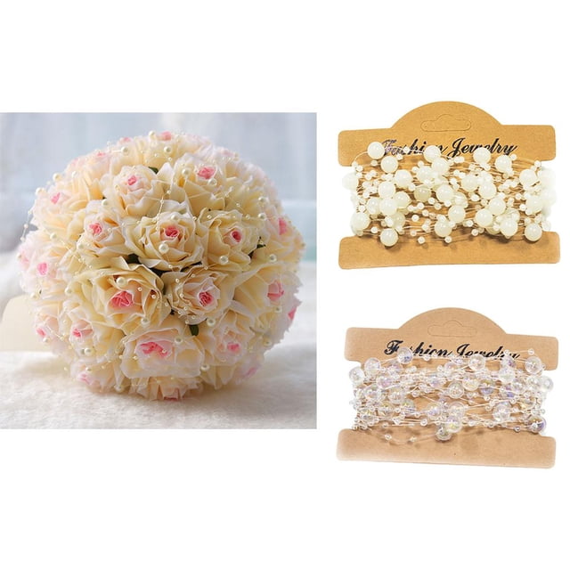 2 de hilo de para de para bodas, fiesta, , guirnalda, ramo de novia, manualidades, decoración Baoblaze Clear Beads recortan artesanías