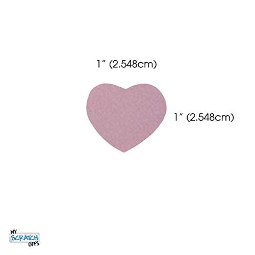 My Scratch Offs 1 Inch Pink Heart Scratch Off Sticker Label - 100 Pack