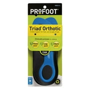 PROFOOT Triad Orthotic Insoles for Knee, Leg & Back Pain, Men's 8-13, 1 Pair