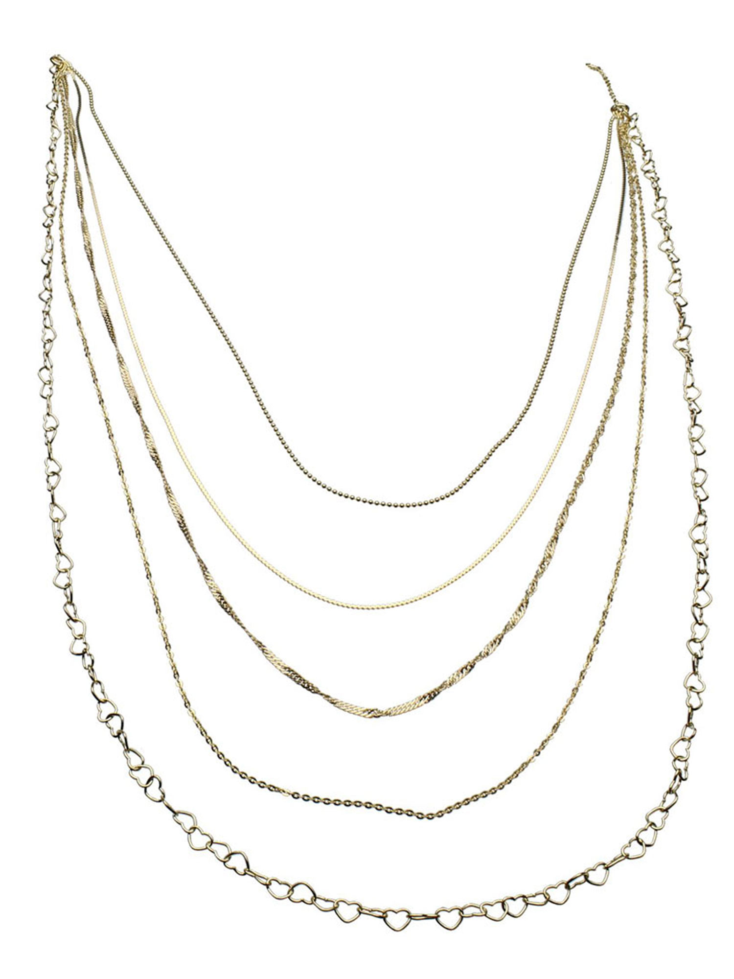 18k GoldFlashed Sterling Silver Multistrand Long Layered Chain