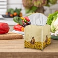 thumbnail image 3 of ZUXONGSY Sunflower Horse Square Tissue Box Cover Modern PU Leather Tissue Holder Customized Printed Tissue Cover Easy to Clean Tissue Organizer Case Stylish Home Decor, 3 of 7