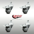 thumbnail image 2 of 3.5 Inch SS Thermoplastic Rubber ½ Inch Stem Caster Set Total Lock Brake SCC, 2 of 2