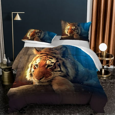 

3d Digital Printing Thickened Feather Silk Cotton Animal Tiger