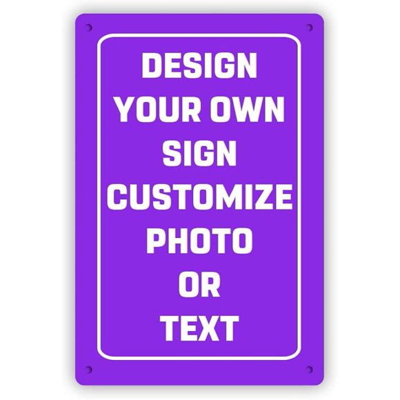 Personalized Custom Metal Signs, Customize Your Own Street Signs Road Signs, Waterproof Signs with Photo Picture Text Logo for Home, Garden, Office Buildings, 16"x4"