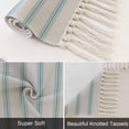thumbnail image 6 of Blue Striped Washable Area Rug 3'x5', Blue White Stripes Farmhouse Woven Cotton Tassels Kitchen Rugs, Non Slip Indoor Door Mat Throw Carpet for Entryway Living Room Nursery Laundry Room, 6 of 9