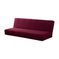 thumbnail image 1 of Clearance! Folding Sofa Bed Cover Solid Color Futon Armless Slipcover Polyester Elastic Fabric All Inclusive Cover Hot Pink, 1 of 3