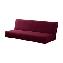 Dienrx Water Repellent Armless Futon Cover Sofa Bed Slipcover, Full Size Futon Mattress Cover, Soft & Stretch Furniture Protector for Pets, Burgundy, 1X Sofa Cover