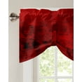 thumbnail image 3 of Fsddascl Red Tie Up Valance Curtains for Windows, Kitchen Curtains Window Treatments, Retro Oil Painting Modern Abstract Art Aesthetics Short Window Shades Valances for Bedroom Bathroom Cafe 54"x18", 3 of 7