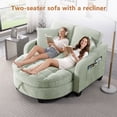 thumbnail image 5 of 42" Cloud Boneless Curved Chaise Lounge Chair with Ottoman, Adjustable Backrest Chenille Single Chair, Cyan for Living Room Bedroom Apartment, 5 of 9