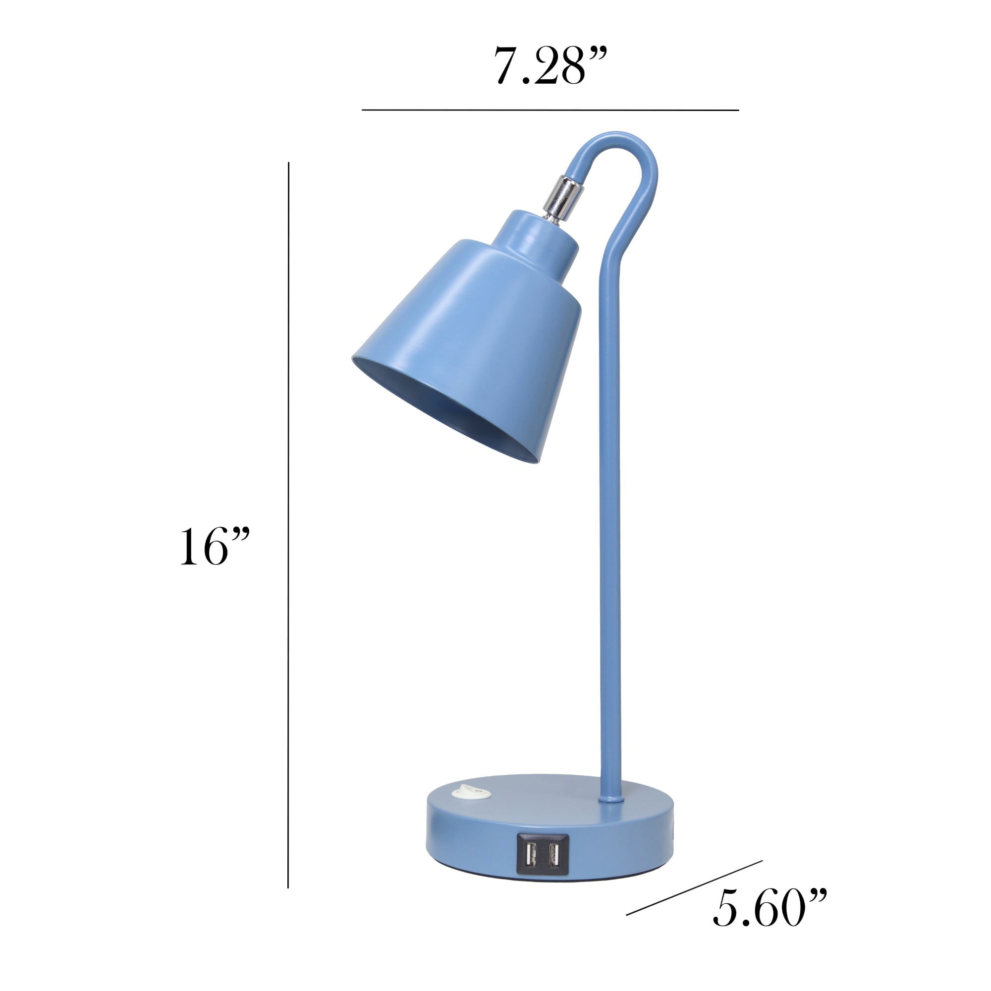 Mod Lighting and Decor Looped Desk Lamp with Adjustable Shade - 16" - Blue