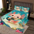 thumbnail image 2 of Erosebridal Cartoon Axolotl Quilt Sets for Queen Size Bed, Musical Guitar Bed Set, 3pcs, 2 of 5