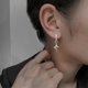 thumbnail image 5 of Silver Hoop Earring For Women Star Cross Dangle Earring For Women Tiny Star------Product code 71095, 5 of 5