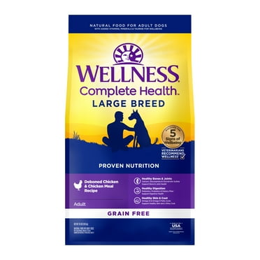 Wellness Complete Health Natural Grain Free Large Breed Dry Dog Food, Chicken, 24-Pound Bag