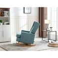 thumbnail image 4 of Tcbosik Nursery Rocking Chairs, Upholstered Fabric Nursery Arm Chairs Tall Back Nursing Rocker Glider Chair Living Room, Mint Green, 4 of 10