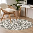 thumbnail image 4 of Boho Floral Round Rugs for Living Room 3ft Vintage Farmhouse Pastoral Flower Retro Green Plant Non Slip Circle Rug Washable Low-Profile Indoor Carpet for Bedroom, Dining Room, Bathroom, 4 of 9