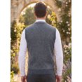 thumbnail image 3 of INSPIRE CHIC Men's Classic Sleeveless V-Neck Button Argyle Knitwear Sweater Cardigan Vest XL Light Gray, 3 of 6